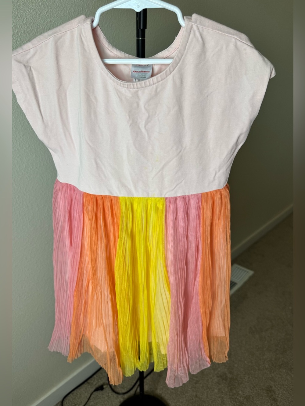 Hanna Andersson Pink & Rainbow Tulle Dress